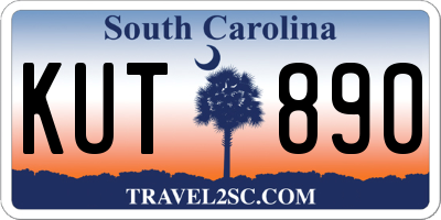 SC license plate KUT890