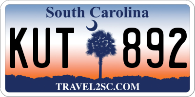 SC license plate KUT892
