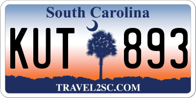 SC license plate KUT893