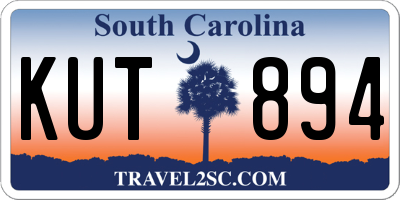 SC license plate KUT894