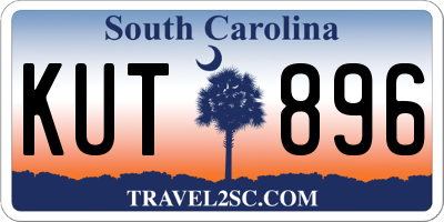 SC license plate KUT896
