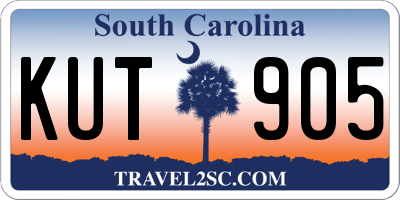 SC license plate KUT905