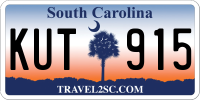 SC license plate KUT915