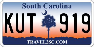 SC license plate KUT919