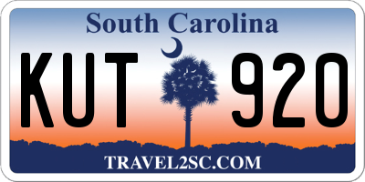 SC license plate KUT920