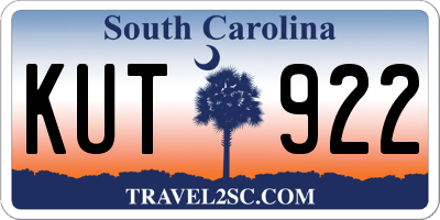 SC license plate KUT922