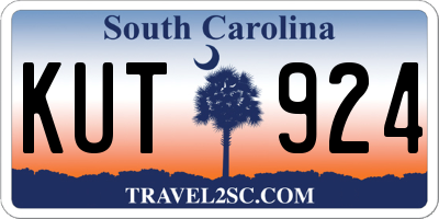 SC license plate KUT924