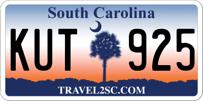SC license plate KUT925