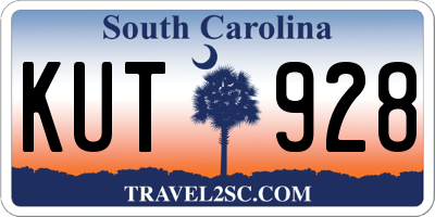 SC license plate KUT928