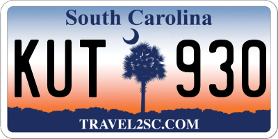 SC license plate KUT930