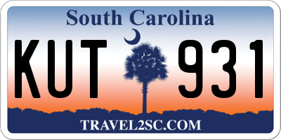 SC license plate KUT931
