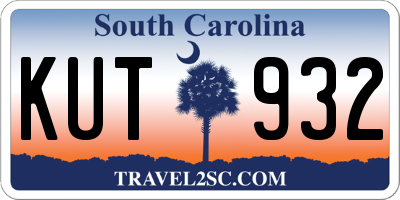 SC license plate KUT932