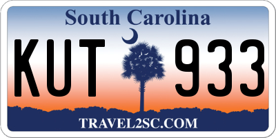 SC license plate KUT933