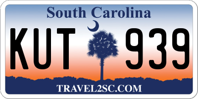 SC license plate KUT939
