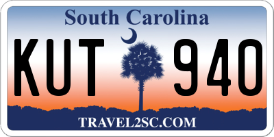 SC license plate KUT940