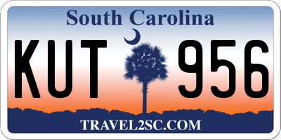 SC license plate KUT956