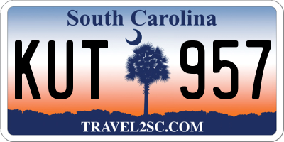 SC license plate KUT957