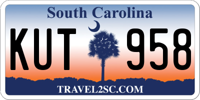 SC license plate KUT958