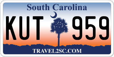 SC license plate KUT959