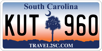 SC license plate KUT960