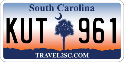 SC license plate KUT961