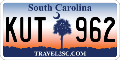 SC license plate KUT962