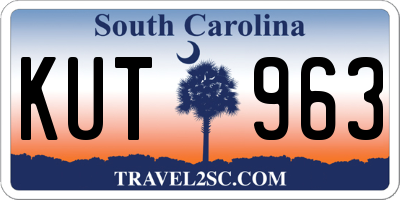 SC license plate KUT963