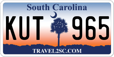 SC license plate KUT965