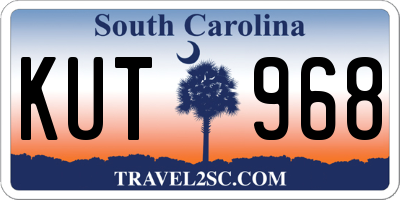 SC license plate KUT968