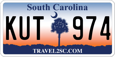 SC license plate KUT974
