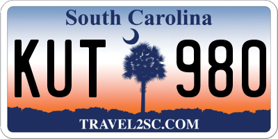 SC license plate KUT980