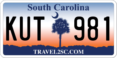 SC license plate KUT981