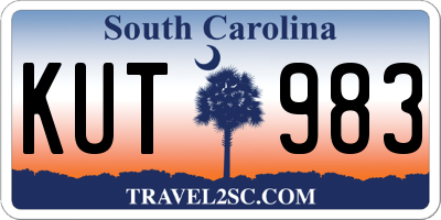 SC license plate KUT983