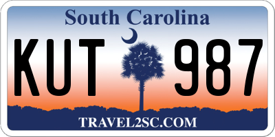SC license plate KUT987