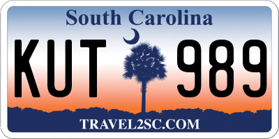 SC license plate KUT989