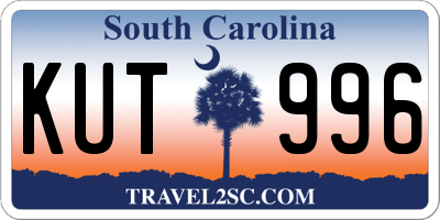SC license plate KUT996