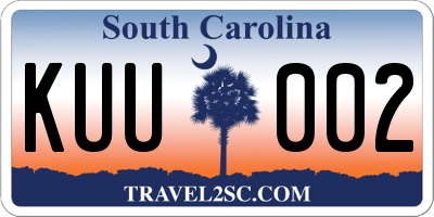SC license plate KUU002