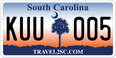SC license plate KUU005