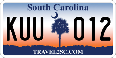 SC license plate KUU012