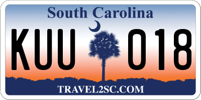 SC license plate KUU018