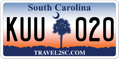 SC license plate KUU020