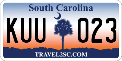 SC license plate KUU023