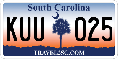 SC license plate KUU025