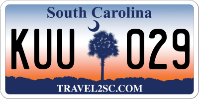 SC license plate KUU029