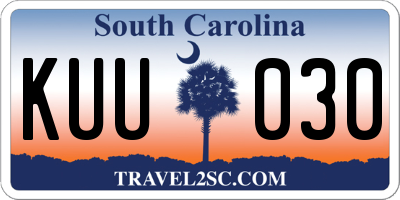 SC license plate KUU030