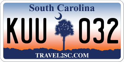 SC license plate KUU032