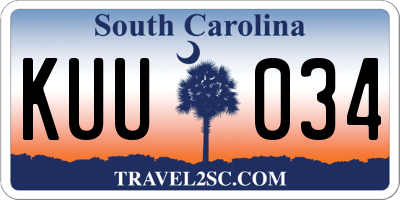 SC license plate KUU034