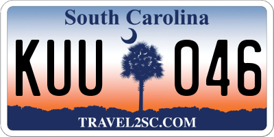 SC license plate KUU046