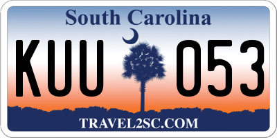 SC license plate KUU053