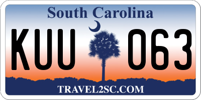 SC license plate KUU063